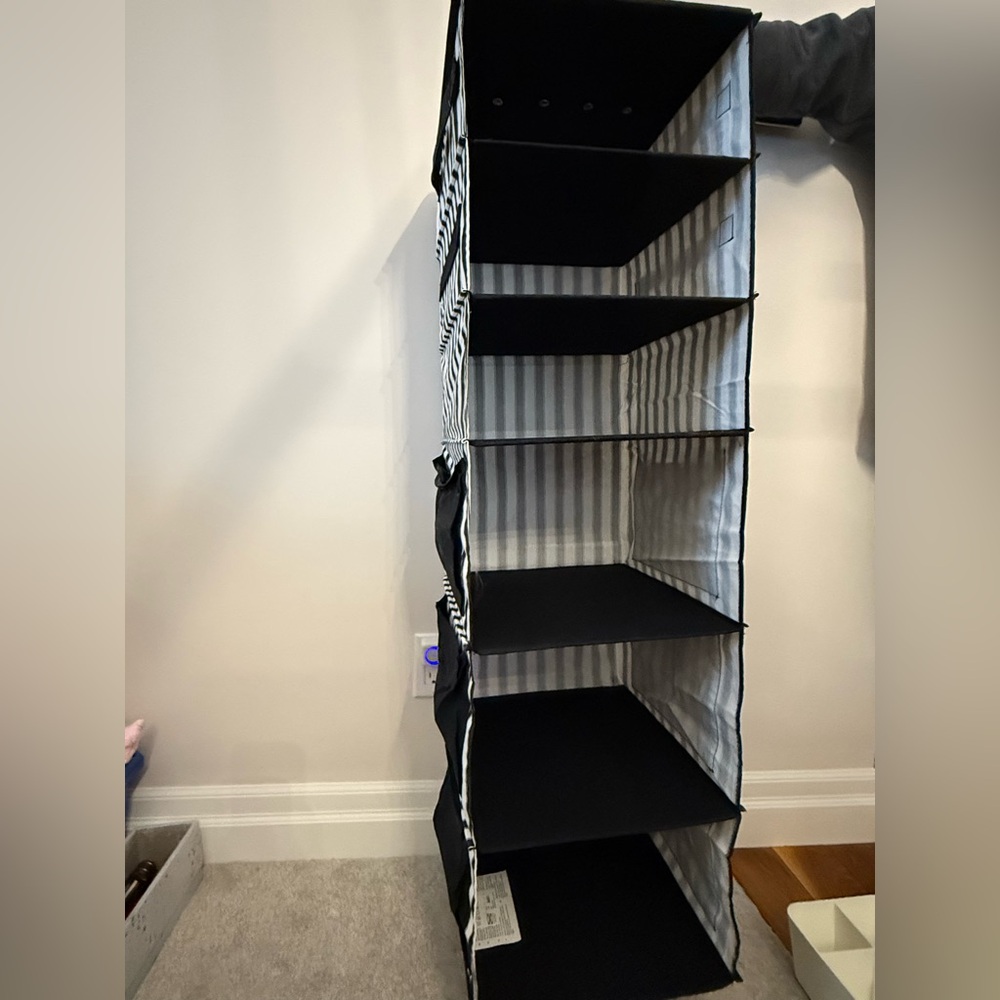 Black and White Hanging Closet Organizer